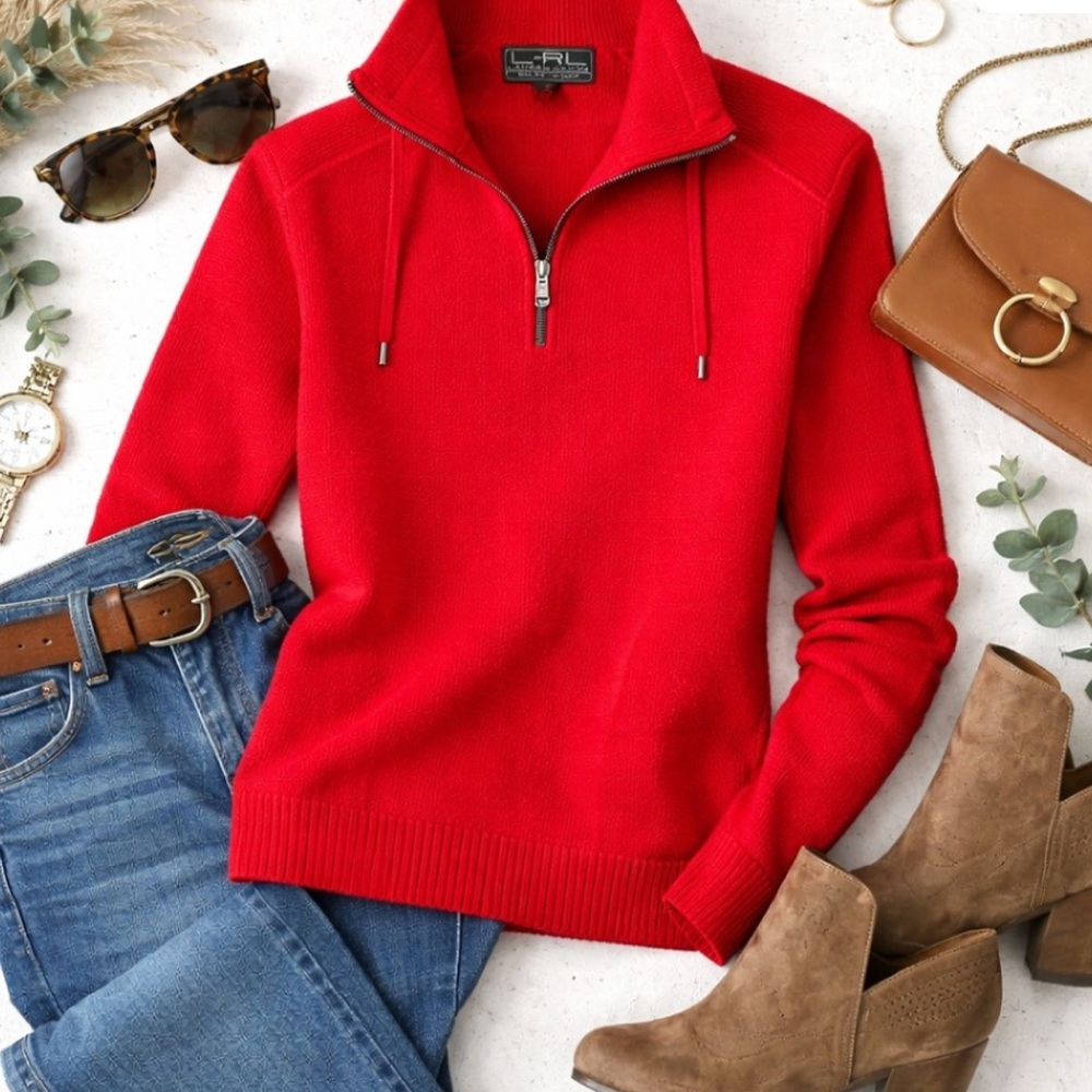 Ralph Lauren Half Zip Sweater - Picture 2 of 6